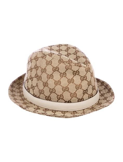 gucci canvas fedora|gucci fedora hat sale.